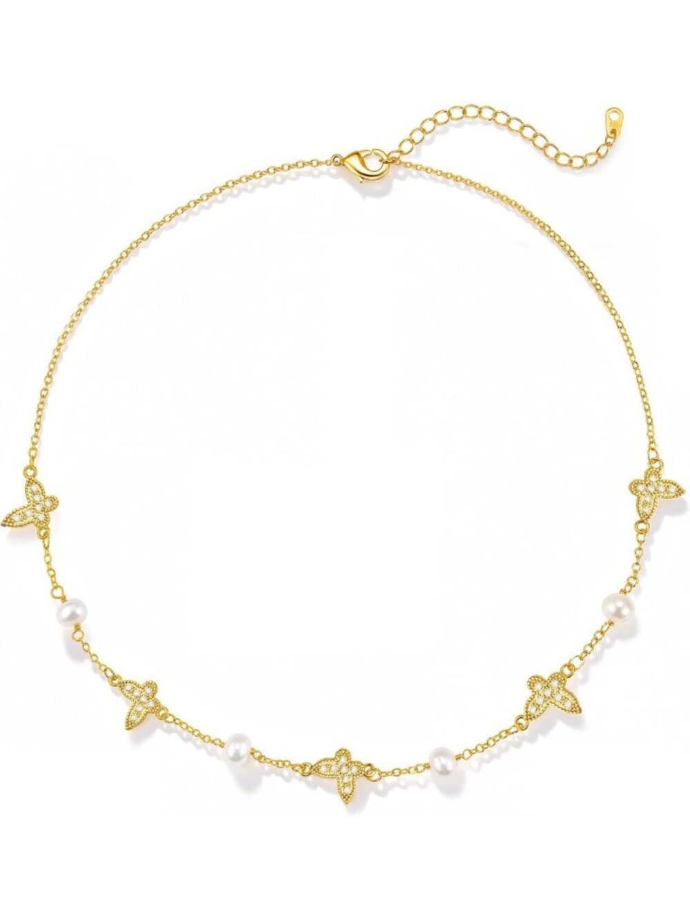 Dainty Freshwater Pearl Necklace for Women, Elegant Station Jewelry Accessory